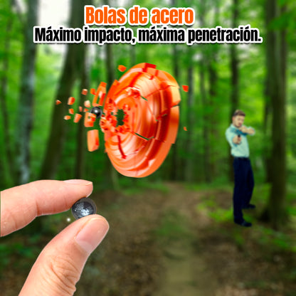 Tirachinas Profesional 'Red Strike Pro' - Kit Completo con Bolas de Barro, Acero y 3 Bandas de Repuesto