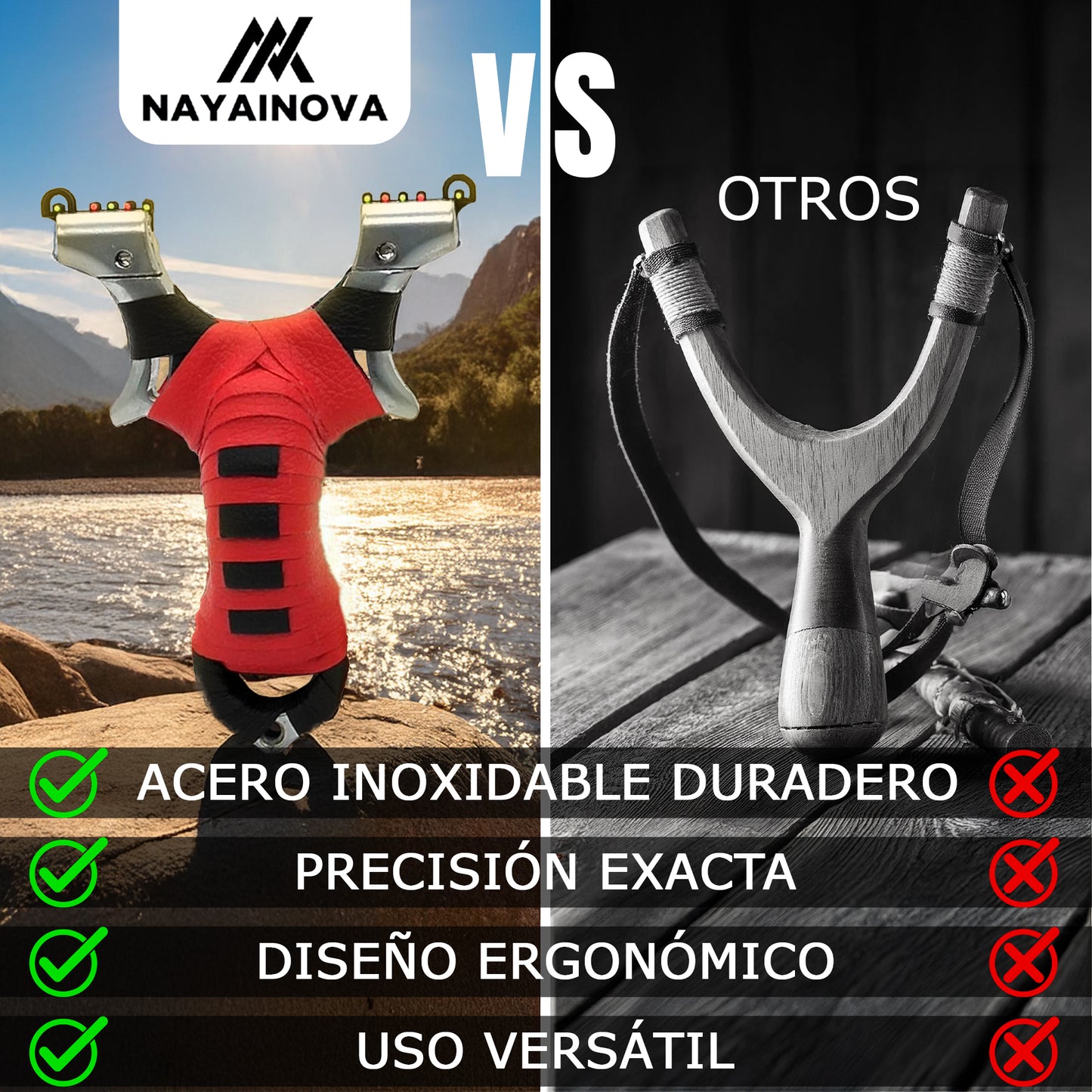 Tirachinas profesional "Red Strike Pro" (con Mira de Precisión)