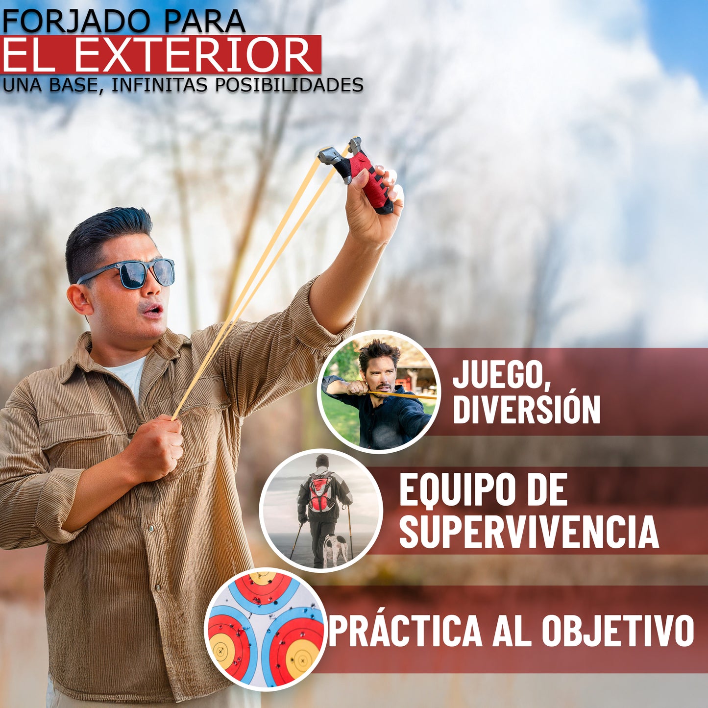 Tirachinas profesional "Red Strike Pro" (con Mira de Precisión)