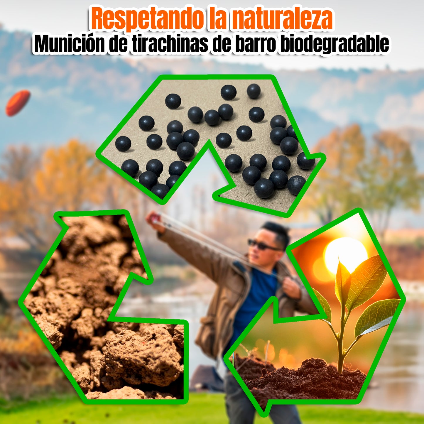 Tirachinas Profesional 'Red Strike Pro' - Kit Completo con Bolas de Barro, Acero y 3 Bandas de Repuesto