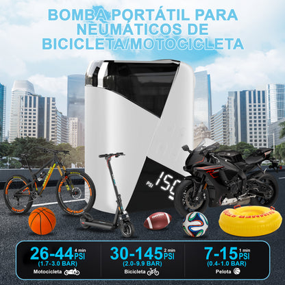 Mini Bomba Eléctrica 'MultiPump 150' - Kit Universal Todo en Uno (Patinetes, Bici, Pelotas)