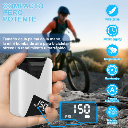 Mini Bomba Eléctrica 'MultiPump 150' - Kit Universal Todo en Uno (Patinetes, Bici, Pelotas)