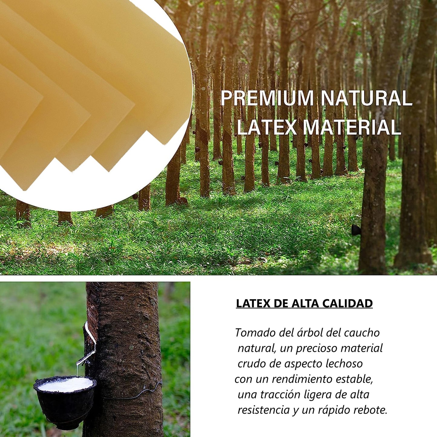 Pack de 6 Gomas de Tirachinas (0.8mm) - Látex Natural, Alta Potencia (Universales para Caza y Tiro)