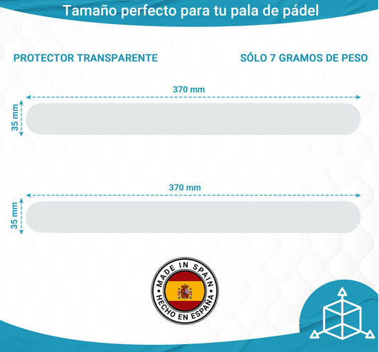 Protector Transparente para Pala de Pádel - Ultra-Ligero 7g, Hecho en España - No desequilibra tu pala
