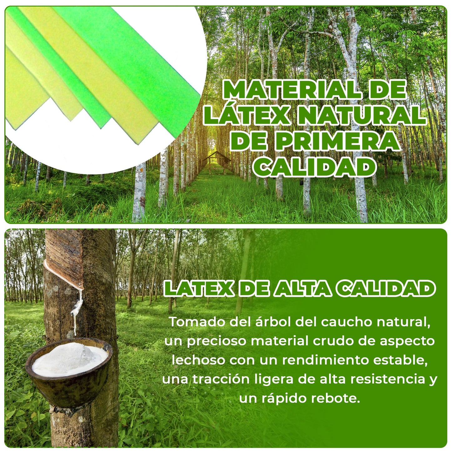 Pack de 6 Gomas de Tirachinas (0.8mm) - Látex Natural, Alta Potencia (Universales para Caza y Tiro)