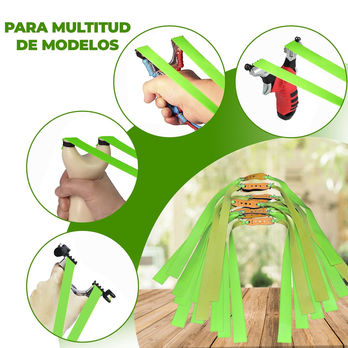 Pack de 6 Gomas de Tirachinas (0.8mm) - Látex Natural, Alta Potencia (Universales para Caza y Tiro)