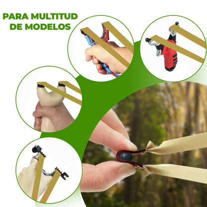 Pack de 6 Gomas de Tirachinas (0.8mm) - Látex Natural, Alta Potencia (Universales para Caza y Tiro)