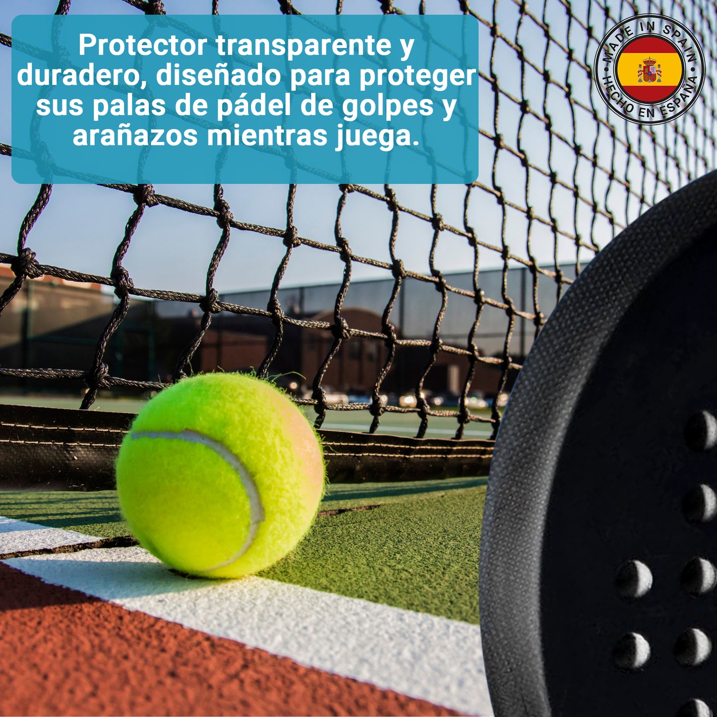 Protector Transparente para Pala de Pádel - Ultra-Ligero 7g, Hecho en España - No desequilibra tu pala