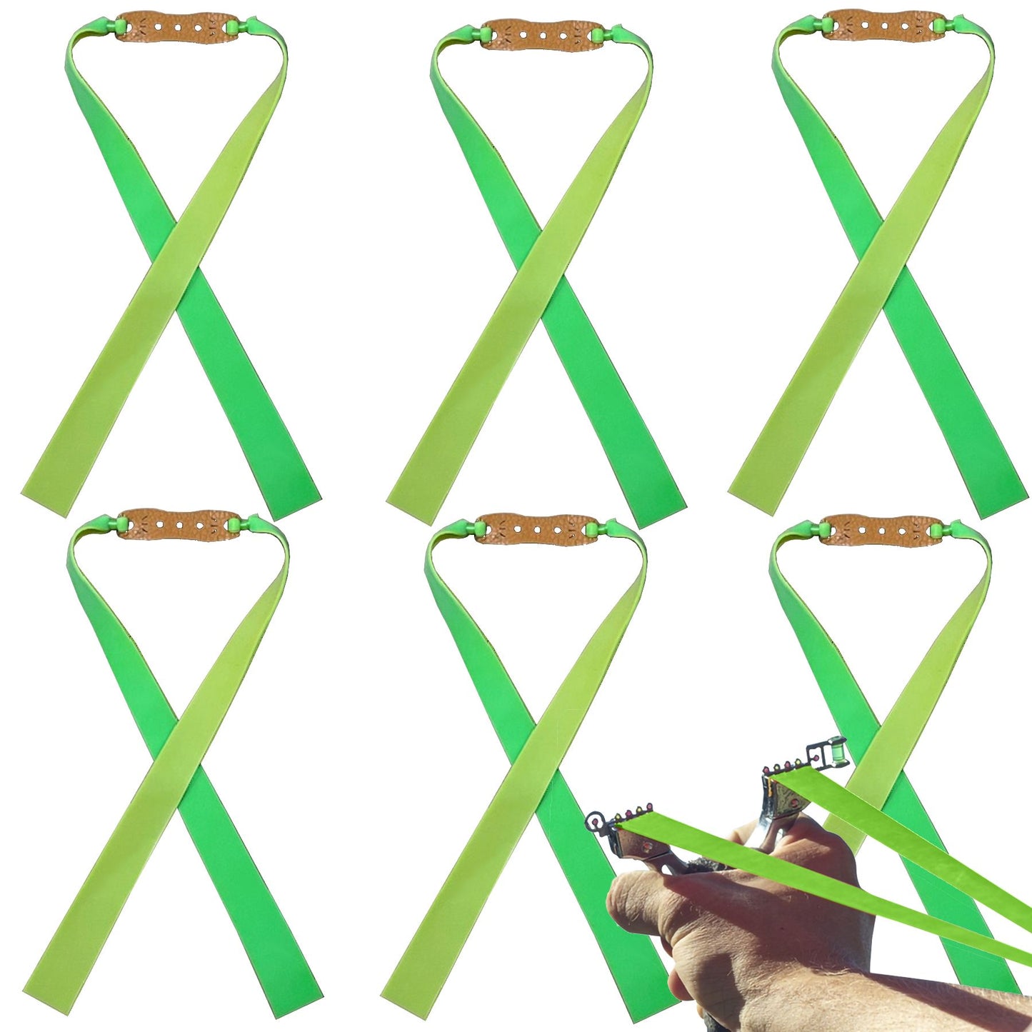 Pack de 6 Gomas de Tirachinas (0.8mm) - Látex Natural, Alta Potencia (Universales para Caza y Tiro)