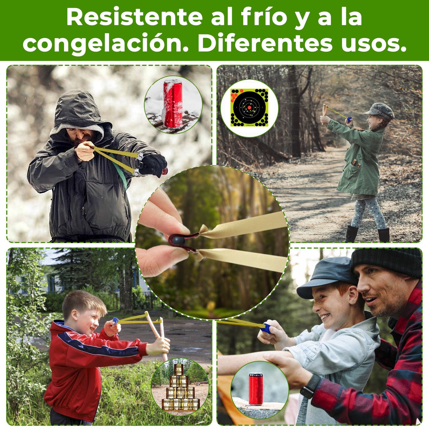Pack de 6 Gomas de Tirachinas (0.8mm) - Látex Natural, Alta Potencia (Universales para Caza y Tiro)
